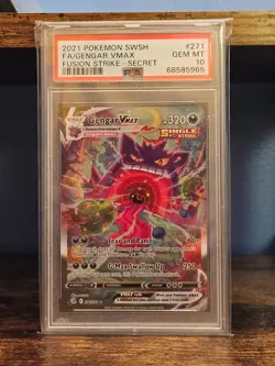 Pokemon 2021 Gengar VMAX 271/264 Alt Art Fusion Strike GEM MINT PSA 10 - Image 1