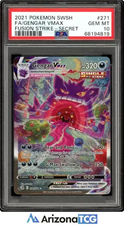 Pokemon 2021 Gengar VMAX 271/264 Alt Art Fusion Strike GEM MINT PSA 10 - Image 1