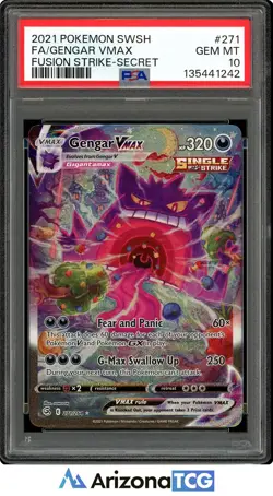 Pokemon 2021 Gengar VMAX 271/264 Alt Art Fusion Strike GEM MINT PSA 10 - Image 1