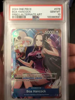 One Piece OP01-078 Boa Hancock PRB01 Alternate Alt Art Parallel ENG Foil PSA 10 - Image 1