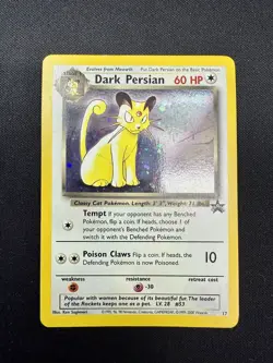 Pokemon TCG Dark Persian Wizards Black Star Promo Card 17/108 Holo NM! - Image 1
