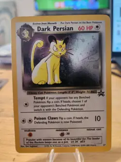 Pokemon TCG Dark Persian Wizards Black Star Promo Card 17/108 Holo SWIRL! Crease - Image 1