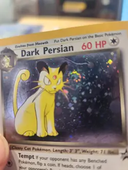 Pokemon TCG Dark Persian Wizards Black Star Promo Card 17/108 Holo SWIRL! Crease - Image 3