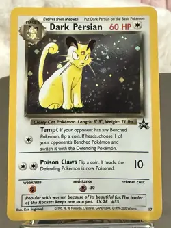 Pokemon TCG Dark Persian Wizards Black Star Promo Card 17/108 Holo NM! - Image 3