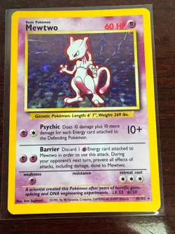 Mewtwo 10/102 Pokemon TCG 1999 Base Set Holo Unlimited Rare - Image 1