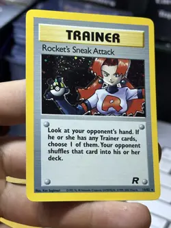 Rocket's Sneak Attack 16/82 Team Rocket 2000 Holo Rare WOTC Pokemon Card TCG - Image 5