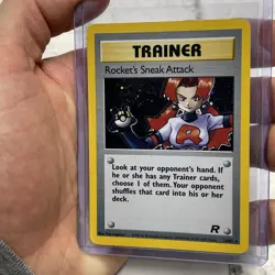 Rocket's Sneak Attack 16/82 Unlimited Holo Rare Team Rocket Pokemon TCG LP+ Vtg - Image 2