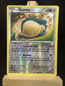 NM 2016 Pokemon TCG Snorlax 77/124 XY Era Fates Collide Reverse Holo Komiya - Image 1