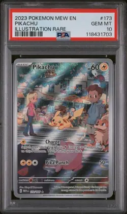 2023 POKEMON MEW EN-151 #173/165 PIKACHU ILLUSTRATION RARE PSA 10 - Image 1