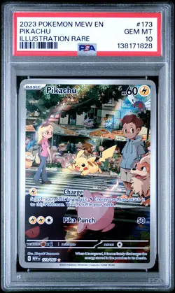 2023 POKEMON MEW EN-151 ILLUSTRATION RARE #173 PIKACHU PSA 10 - Image 1