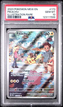 2023 POKEMON MEW EN-151 ILLUSTRATION RARE #173 PIKACHU PSA 10 - Image 1