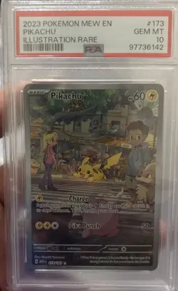 2023 POKEMON MEW EN-151 ILLUSTRATION RARE #173 PIKACHU PSA 10 - Image 1