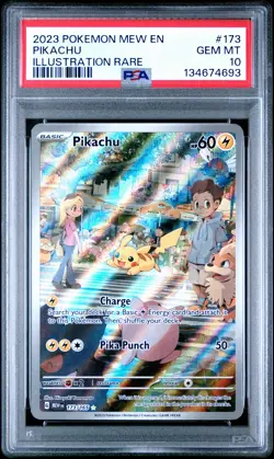 2023 POKEMON MEW EN-151 ILLUSTRATION RARE #173 PIKACHU PSA 10 - Image 1