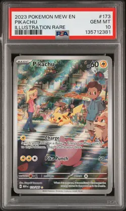 2023 POKEMON MEW EN-151 173 PIKACHU ILLUSTRATION RARE PSA 10 - Image 1