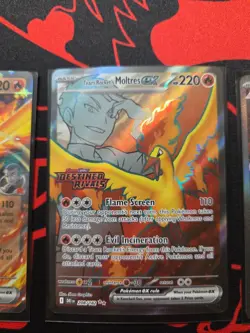 Pokemon TCG Team Rockets Moltres EX Destined Rivals Card 229/182 SIR Stamped - Image 2