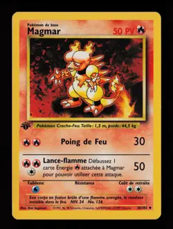 Magmar 36/102 Uncommon 1st Edition FRENCH Base Set Pokemon Card - Image 1