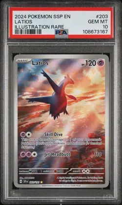 Latios 203/191 PSA 10 Surging Sparks Illustration Rare Pokemon Card TCG GEM MT - Image 1