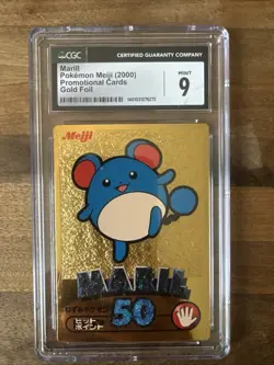 Marill Pokemon Meiji 2000 CGC 9 Promotional Card Gold Foil - Image 1