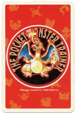 1996 Omanyte 7 of Hearts Pokemon Red Charizard Playing Card Japan Original - Image 3