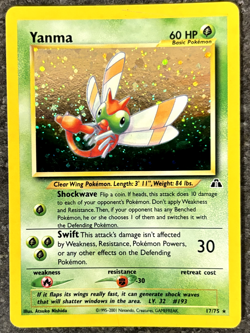 Yanma 17/75 Neo Discovery Rare Holo Pokemon Card WOTC - Image 1