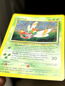 Yanma 17/75 Neo Discovery Rare Holo Pokemon Card WOTC - Image 3
