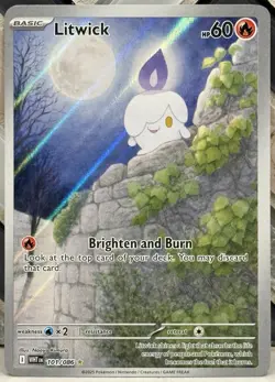 Litwick Illustration Rare 101/086 SV: White Flare LP+ 2025 Pokemon TCG - Image 1