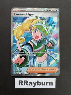 Pokemon Emcee's Hype Trainer 220/182 Sv10: Destined Rivals Ultra Rare Holo - Image 1