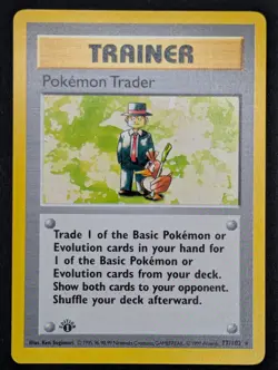 LP- 1st Edition Pokemon Trader 077/102 Pokemon Base Set (Shadowless) - Image 2