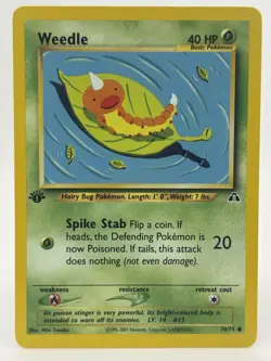 Pokemon TCG - Weedle 70/75 - Neo Discovery - Regular - 1st Edition - Common - Image 1