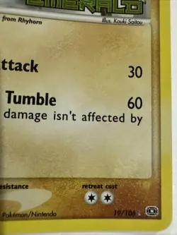 Pokemon Rhydon Ex Emerald Reverse Holo Rare Stamped 19/106 TCG NM. Beautiful - Image 4