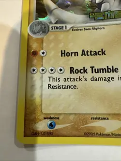 Pokemon Rhydon Ex Emerald Reverse Holo Rare Stamped 19/106 TCG NM. Beautiful - Image 5