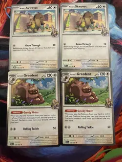 Pokemon Tcg Arven's Greedent(cosmos Holo Arvens Skwovet Lot Of 4 Destined Rivals - Image 1