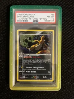 Pokemon Dark Dragonite 15/109 PSA 8 EX Team Rocket Returns Reverse W/ Guard! - Image 1