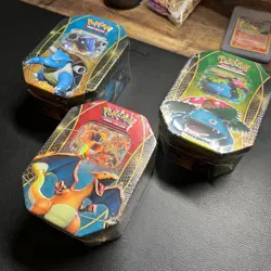 Pokemon 2014 Power Trio Charizard Blastoise, Venasaur EX Tin Factory Sealed SET - Image 1