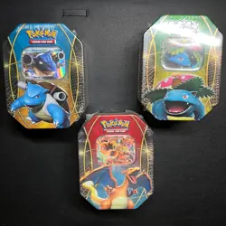 Pokemon 2014 Power Trio Charizard Blastoise, Venasaur EX Tin Factory Sealed SET - Image 2