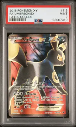 2016 POKEMON XY FATES COLLIDE #119 FULL ART/UMBREON EX PSA 9 - Image 1