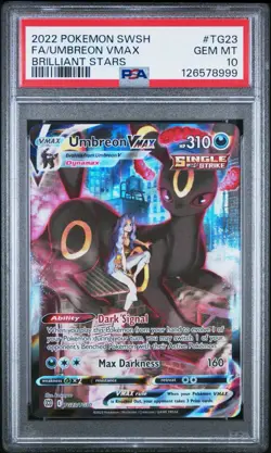 PSA 10 Umbreon VMAX TG23/TG30 Brilliant Stars FA Pokemon Card Trainer Gallery - Image 1