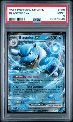 2023 POKEMON MEW EN-151 #009 BLASTOISE EX PSA 9 - Image 1