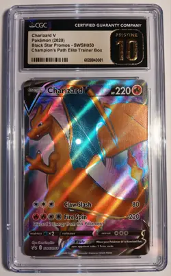 Charizard V SWSH050 - Black Star Promos: Champion's Path ETB CGC 10 Pristine - Image 1