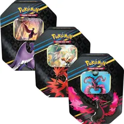 Pokemon TCG: Crown Zenith Tin Set of 3 - Galarian Articuno Zapdos Moltres SEALED - Image 1