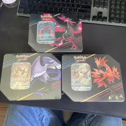 Pokemon TCG: Crown Zenith Tin Set of 3 - Galarian Articuno Zapdos Moltres SEALED - Image 1