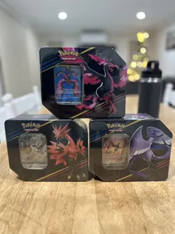 Pokemon TCG Crown Zenith Tin Set of 3 Galarian Moltres Zapdos Articuno ✅IN HAND✅ - Image 1