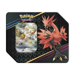 Pokemon TCG Crown Zenith Tin Set of 3 Galarian Moltres Zapdos Articuno In Hand - Image 3