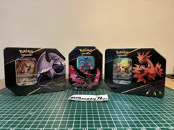Pokemon TCG: Crown Zenith Tin Set of 3 - Galarian Articuno Zapdos Moltres SEALED - Image 1