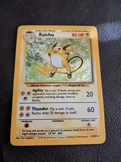 Pokemon TCG Raichu Base Set 14/102 Holo 1999-2000 Wizards Base Set Copyright... - Image 1