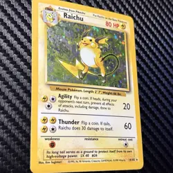 Pokemon TCG Raichu Base Set 14/102 Holo 1999-2000 Wizards - Image 3
