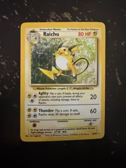 Pokemon TCG Raichu Base Set 14/102 Holo 1999-2000 Wizards Base Set holo rare - Image 1