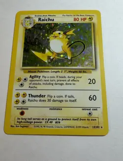 Pokemon TCG Raichu Base Set 14/102 Holo 1999-2000 Wizards Base Set Rare - Image 1