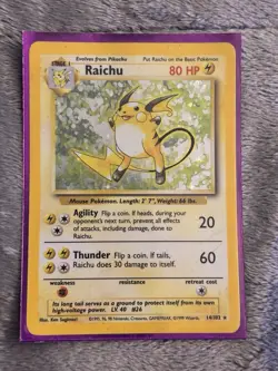 Pokemon TCG Raichu Base Set 14/102 Holo 1999-2000 Wizards Base Set Holo Rare - Image 1