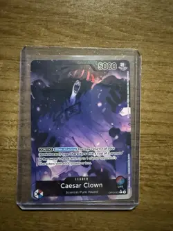 One Piece OP10-002 Caesar Clown Alt Art (Parallel) Leader Royal Blood English NM - Image 1